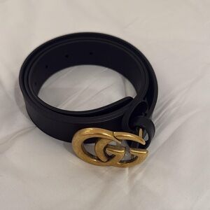 Gucci Black Belt with Gold Buckle